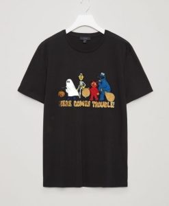 Vintage Sesame Street Here Comes Trouble Halloween Tshirt