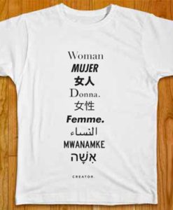 WOMAN LANGUAGES WHITE TEE