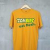 Zombies Eat Flesh Unisex Yellow T shirt