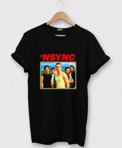 nsync retro grey asphlat black t shirt