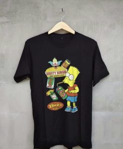 the Simpson Bart Junk Food Black Shirts T Shirt