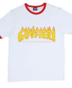 Guy Fieri X Thrasher white red ringer t shirt