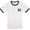 nine three per four white ringer tees