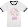 99 percent Angel Girl white ringer black tees