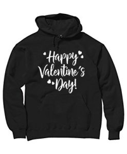 Happy Valentine Days Black Hoodie