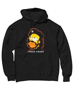 Homer Simpson Cerveza O Muerte Black Hoodie