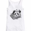 Mandala Panda white tank top