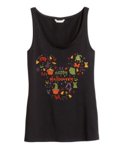 Pumpkin Happy Helloween black tank top