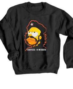 Homer Simpson Cerveza O Muerte Black Sweatshirt