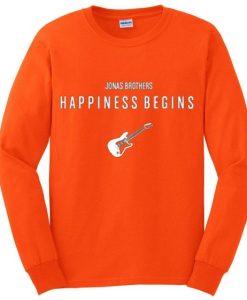 Jonas Brothers Happiness Begins by Guitars Orange Sweatshirt