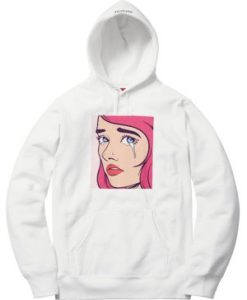 Pop Art White color Hoodie