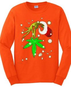 The Grinch Hold Weed Orange Sweatshirt