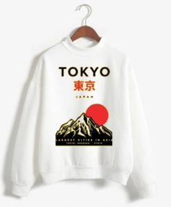 Tokyo Japan Mountain Fuji White Sweatshirt