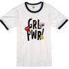 Yeah Girl Power White Black Ringer T shirt