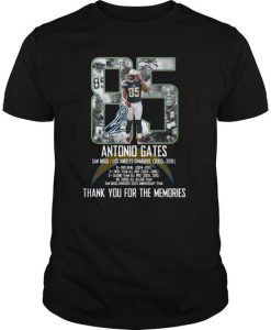 Antonio Gates Thank You For The Memories t shirt