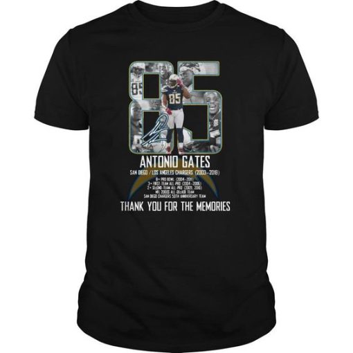 Antonio Gates Thank You For The Memories t shirt