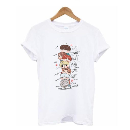 BTS Chibi Signatures t shirt