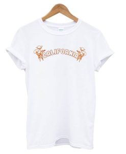 California Poppy White t shirt