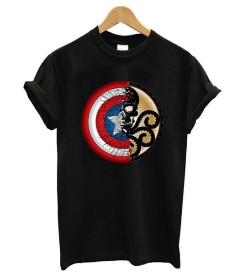 Captain America Harajuku Spider Skull t shirt