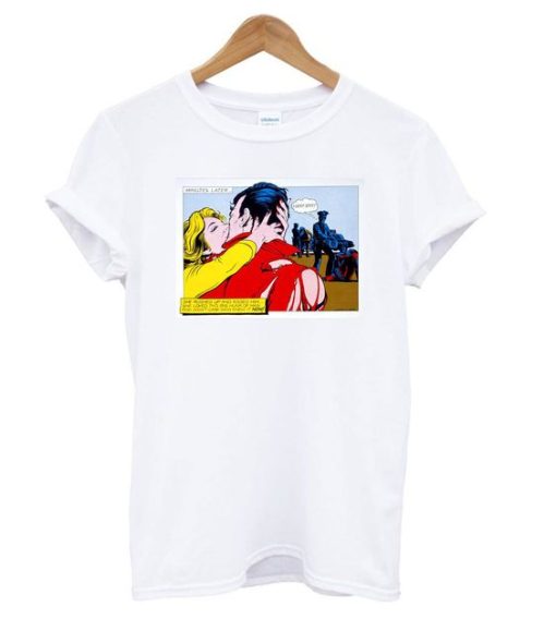 Comic Strip Kiss White t shirt