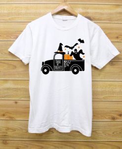 Women Truck 90s Happy Halloween Fall T shirt