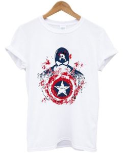 Fashion Marvel Print Captain America t shirt