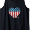 MEN WOMEN YOUTH Love America Patriotic Red White Blue Heart Tank Top