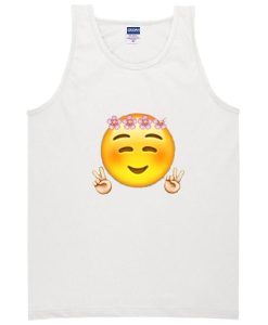 Cute Peace Sign Emoji Tanktop