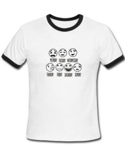 Days Of the week emoji Ringer Shirt