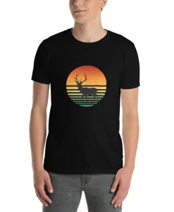 Vintage 1980s deer in sunset Tshirt