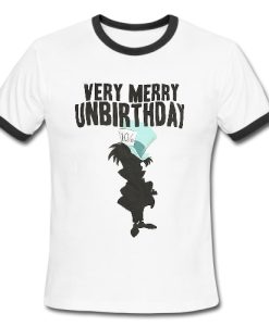 alice in wonderland very merry unbirthday Ringer Shirt