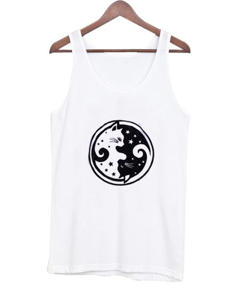 cat logo yin yang tanktop