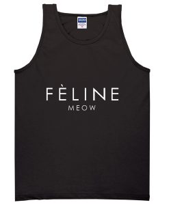 feline meow black tanktop