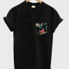 A Black Floral Pocket T-Shirt