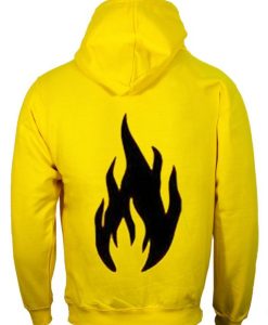 Black Flame Yellow back Hoodie