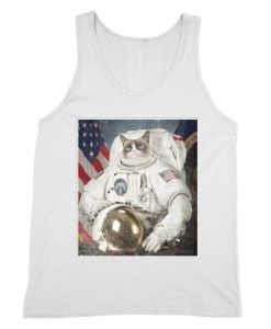 Grumpy Cat In Space Tank Top