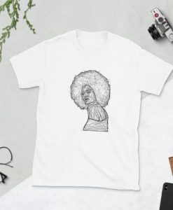 Afro Girl Line Art T-Shirt