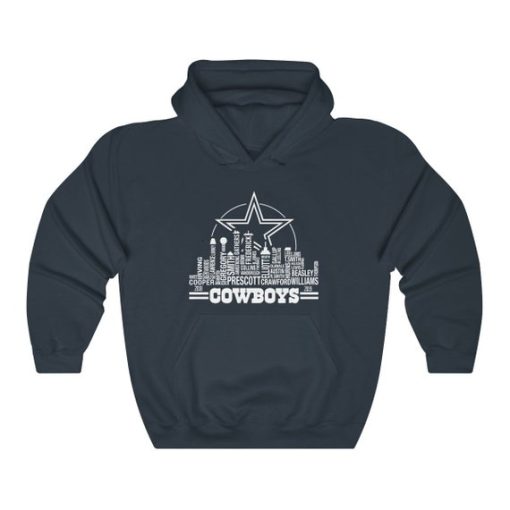 Dallas Cowboys Skyline Names Unisex Heavy Blend Hoodie