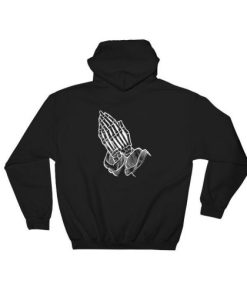 Skeleton Praying Hands Hoodie Back