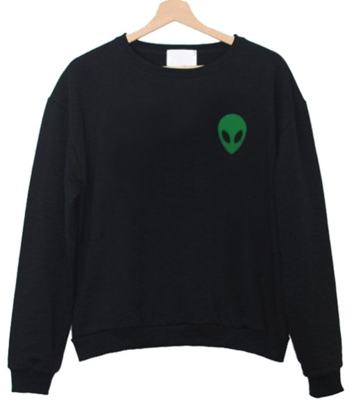 alien head green sweatshirt