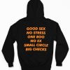 Good Sex No Stress One Boo No Ex Small Circle Big Checks Hoodie Back