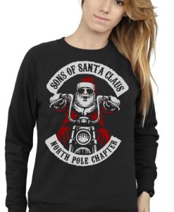 Sons Of Santa Claus North Pole Chapter SANTA BIKER Ugly Christmas Sweatshirt