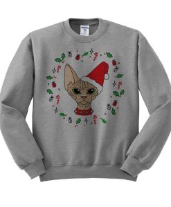 Sphynx Cat Ugly Christmas Sweater Crewneck Sweatshirt