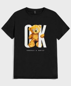 Bear & Letter Graphic T shirt