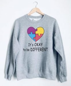 It’s ok to be different autism day crewneck sweatshirt