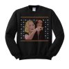 Lady Pointing Finger at Cat Meme Christmas Crewneck Sweatshirt