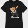 Men Bear Print Round Neck T shirt