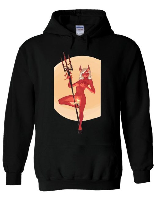 Pin Up Devil Girl Vintage Retro Evil Hoodie