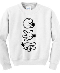 rock paper scissors hand sweatshirt