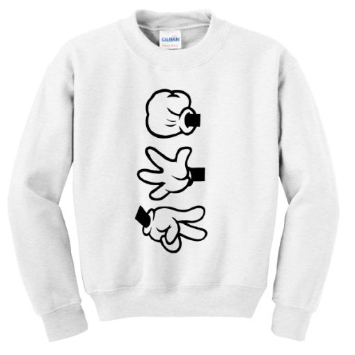 rock paper scissors hand sweatshirt